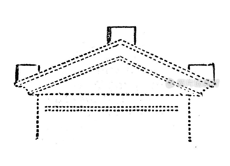 古董雕刻插图:Acroterion, Acroterium